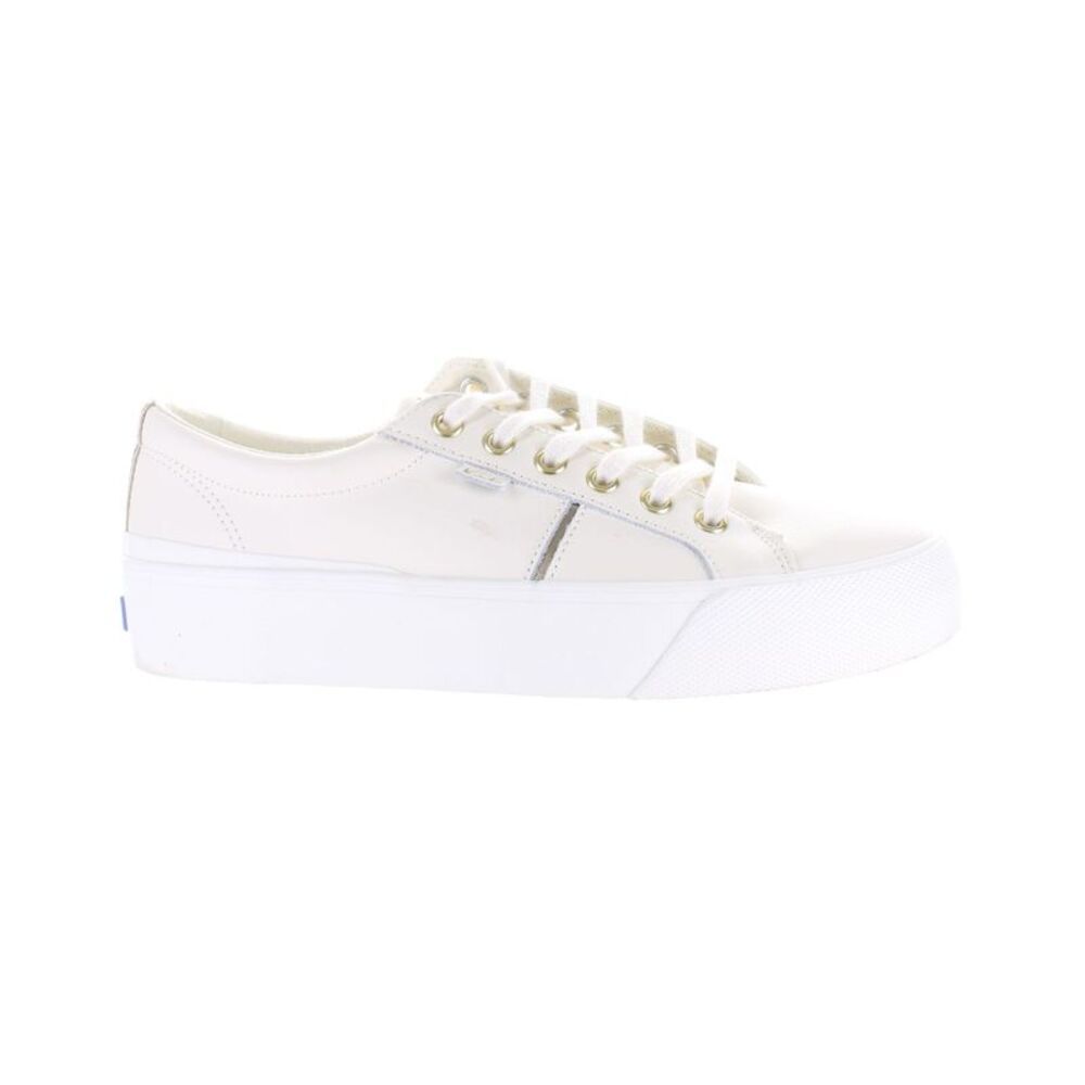 Keds Womens Jump Kick White and Gold Fashion Sneaker Size 9 Medium (B, M)